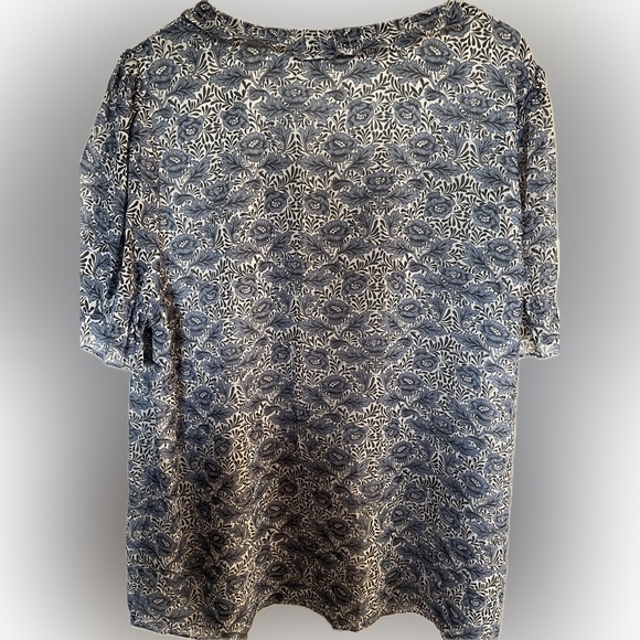 Contemporaine Blue and White Blouse - Picture 2 of 5